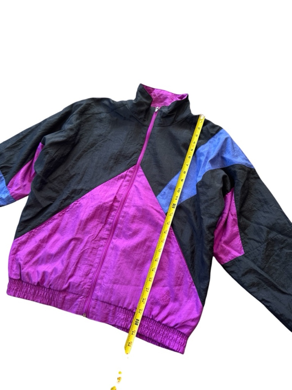 Vintage USA Olympics Windbreaker Jacket Adult Medium Purple Black Colorblock 90s - Picture 3 of 6